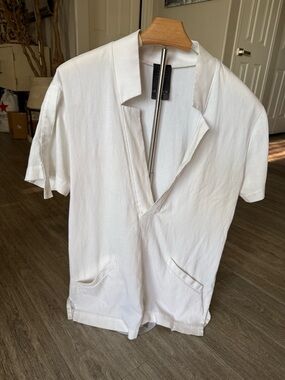ORTTU Men’s Short Sleeve Open Neck Shirt in off-White